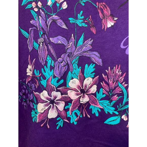 Vintage Utah Shirt Wildflower Humminbird Purple Graphic Jerzees Tee VTG 90s L - Picture 4 of 10